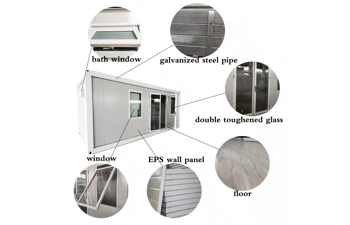 30 Fuß großes, modernes Design-Festcontainerhaus, beliebte Residenz mit Satteldach und Badezimmer 30 Fuß großes, modernes Design-Festcontainerhaus, beliebte Residenz mit Satteldach und Badezimmer