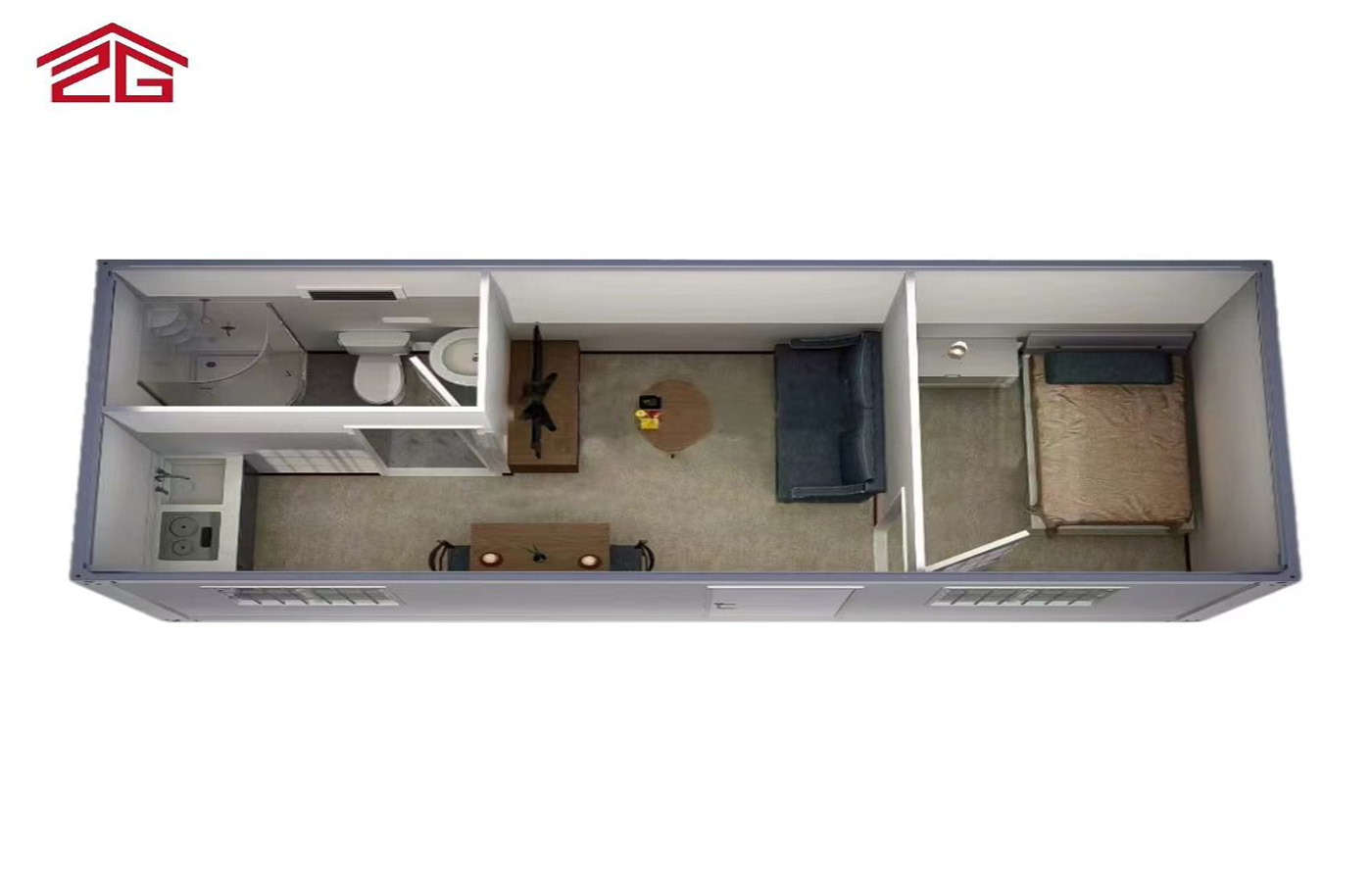 40 Fuß werkseitig angepasstes Fertighaus, tragbarer temporärer Schlafsaal oder Hotel 40 Fuß werkseitig angepasstes Fertighaus, tragbarer temporärer Schlafsaal oder Hotel