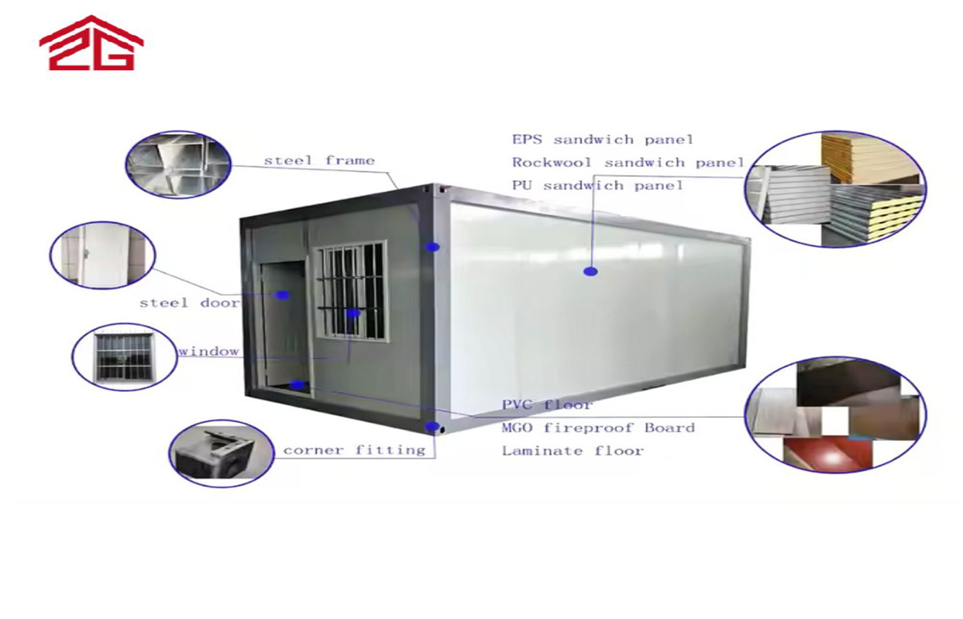 40 Fuß werkseitig angepasstes Fertighaus, tragbarer temporärer Schlafsaal oder Hotel 40 Fuß werkseitig angepasstes Fertighaus, tragbarer temporärer Schlafsaal oder Hotel
