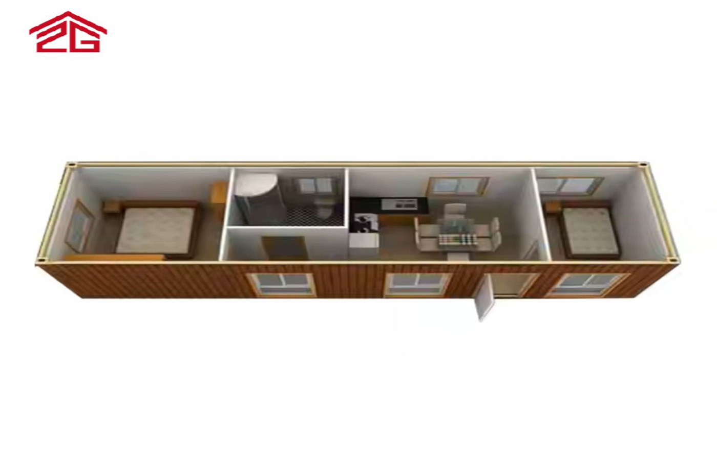 40 Fuß werkseitig angepasstes Fertighaus, tragbarer temporärer Schlafsaal oder Hotel 40 Fuß werkseitig angepasstes Fertighaus, tragbarer temporärer Schlafsaal oder Hotel