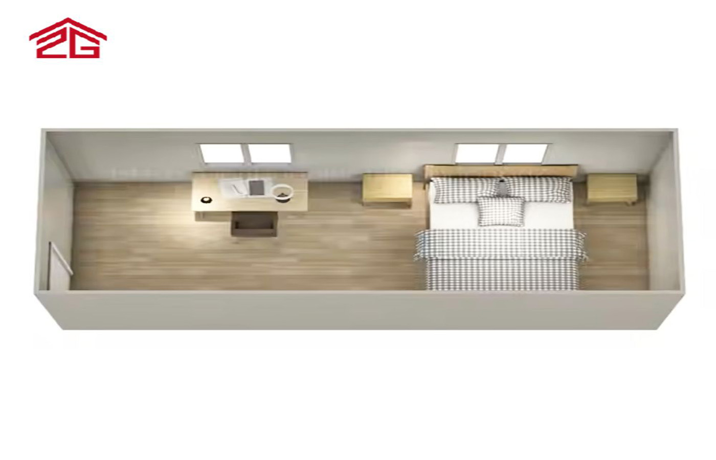 40 Fuß werkseitig angepasstes Fertighaus, tragbarer temporärer Schlafsaal oder Hotel 40 Fuß werkseitig angepasstes Fertighaus, tragbarer temporärer Schlafsaal oder Hotel