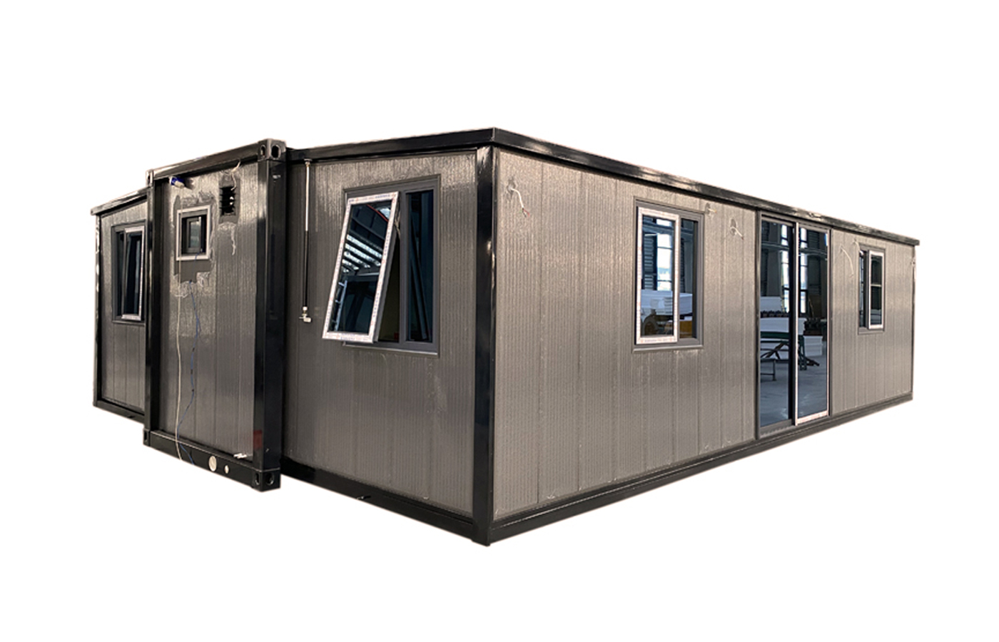 40 Fuß hoher, maßgeschneiderter, erweiterbarer 30-Fuß-Luxuscontainer mit externer Metallzwickelplatte